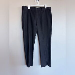 Canterbury of New Zealand Men’s 100% Wool Dress Pants Black Gray Grid Plaid 36W